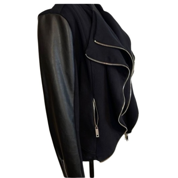 NEW Macy’s INC International Concept Knit
Moto Faux Leather Double Zipper Jacket - Picture 8 of 10
